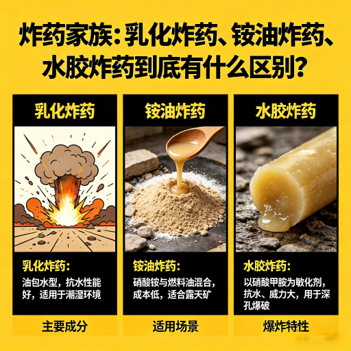 莎车炸药家族：乳化炸药、铵油炸药、水胶炸药到底有什么区别？